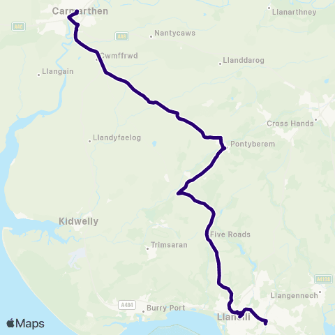 First South & West Wales Parc Trostre - Carmarthen Bus Sta Stand 2 map