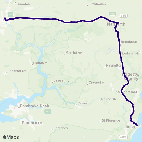 First South & West Wales Haverfordwest Bus Sta - S Parade Terminus Only map