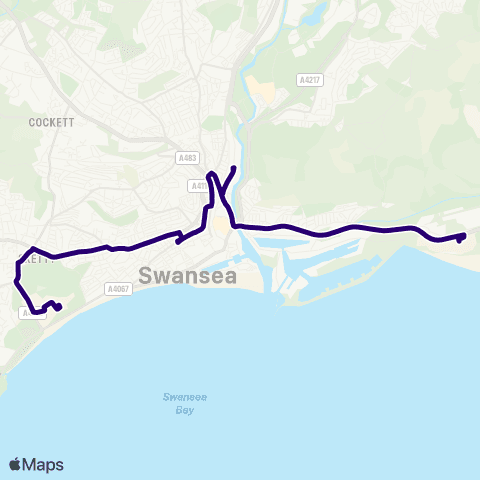 First South & West Wales Swansea Univ Bay Campus - Swansea Univ Singleton Campus map