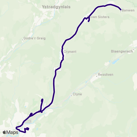 First South & West Wales Banwen Rugby Club - Neath Bus Sta Stand 9 map