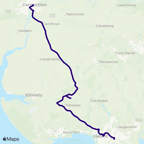 First South & West Wales Parc Trostre - Carmarthen Bus Sta Stand 2 map