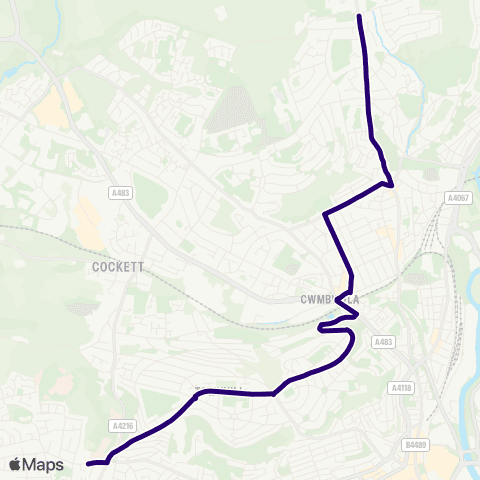 First South & West Wales Caersalem Cross - Swansea College map