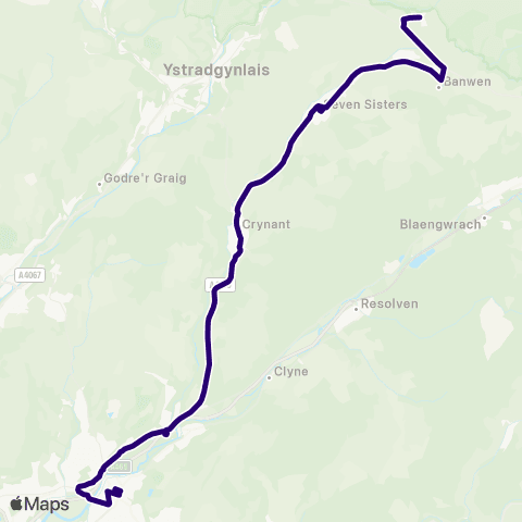 First South & West Wales Moriah Chapel - Neath Bus Sta Stand 7 map