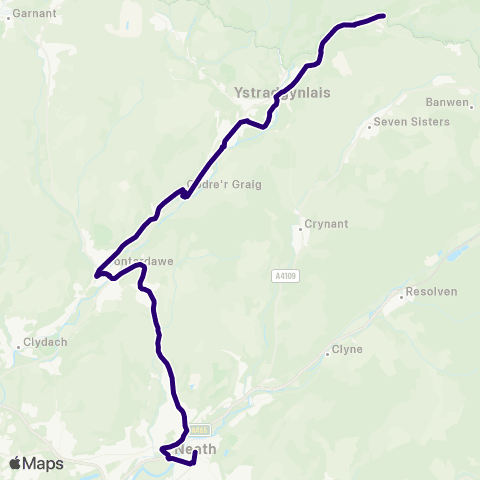 First South & West Wales Abercrave Inn - Neath Port Talbot Coll map