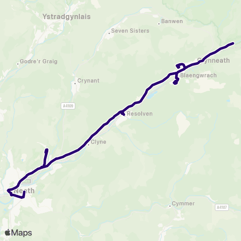 First South & West Wales Neath Bus Sta Stand 5 - Turning Circle map