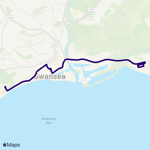 First South & West Wales Swansea Univ Bay Campus - Swansea Univ Singleton Campus map