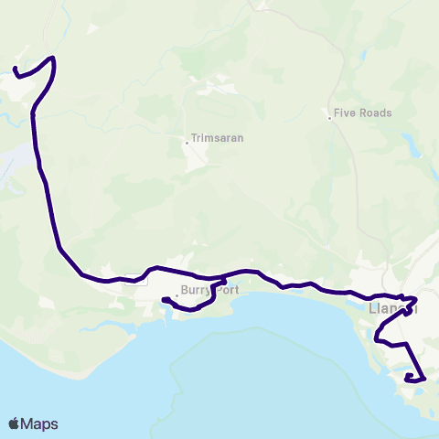 First South & West Wales Llanelli Bus Sta Stand 4 - Boot / Shoe map