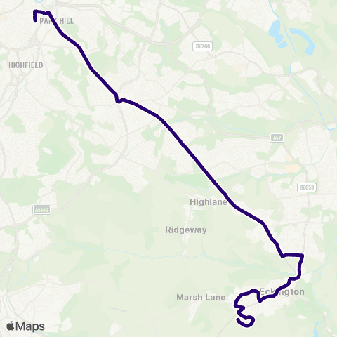 First South Yorkshire Mulberry Rd - Sheffield Interchange / A1 map