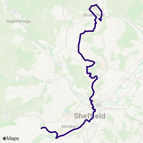 First South Yorkshire Fulwood Rd / Riverdale Rd - High St / Sycamore Rd map