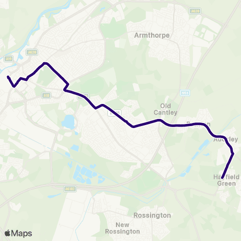 First South Yorkshire Doncaster Frenchgate Interchange / A4 - Hurst Ln / Hayfield Ln map