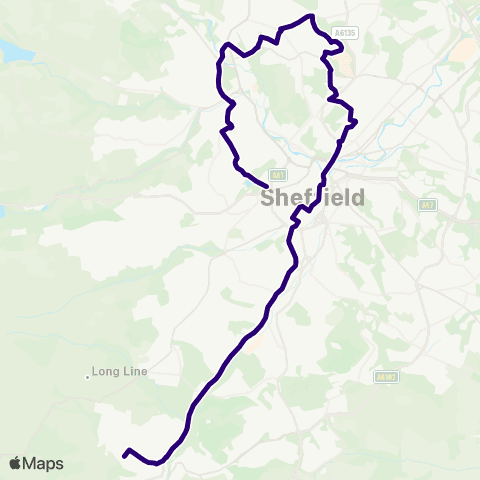 First South Yorkshire Totley Brook Rd / Furniss Av - Hillsborough Interchange / H4 map