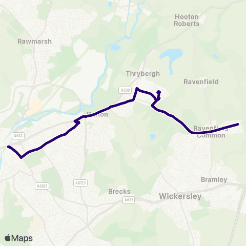 First South Yorkshire Rotherham Interchange / B1 - Braithwell Rd / Cedar Dr map