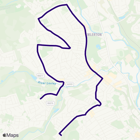 First South Yorkshire Commonside / Barber Rd - Forge Val Sch Access / Wood Ln map