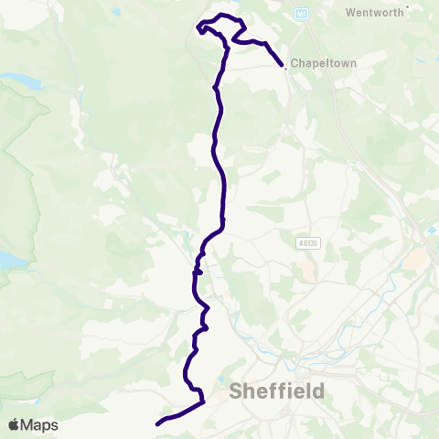 First South Yorkshire Lound Side / Burncross Rd - Fulwood Rd / Riverdale Rd map
