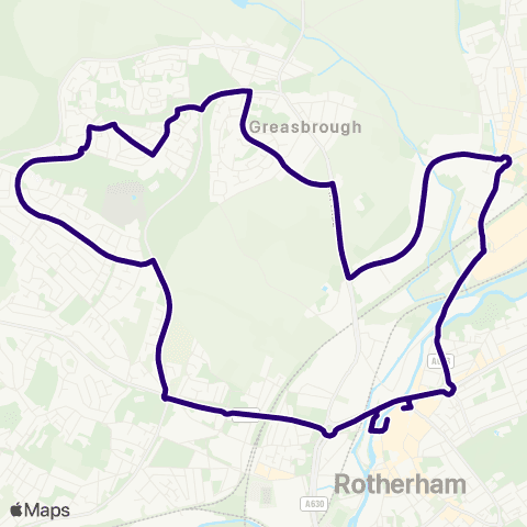 First South Yorkshire Rotherham Interchange / A10 - Rotherham Interchange / A3 map