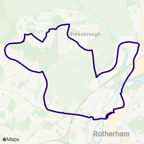 First South Yorkshire Rotherham Interchange / B9 - Rotherham Interchange / A3 map