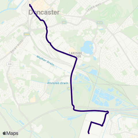 First South Yorkshire Doncaster Frenchgate Interchange / A4 - Ontario Dr / Iport Av map