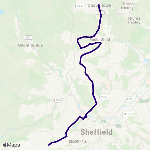First South Yorkshire Fulwood Rd / Ranmoor Pk Rd - The Common / Sta Rd map