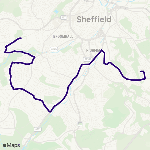 First South Yorkshire Fulwood Rd / Endcliffe Vale Rd - Eastern Av / Errington Rd map