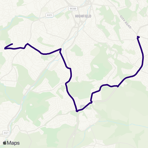 First South Yorkshire Ringinglow Rd / High Storrs Rd - Ridgeway Rd / Gleadless Rd map