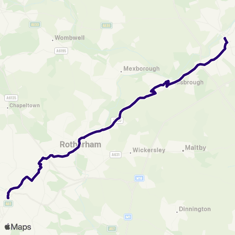 First South Yorkshire Sheffield Interchange / C1 - Doncaster Frenchgate Interchange / B2 map