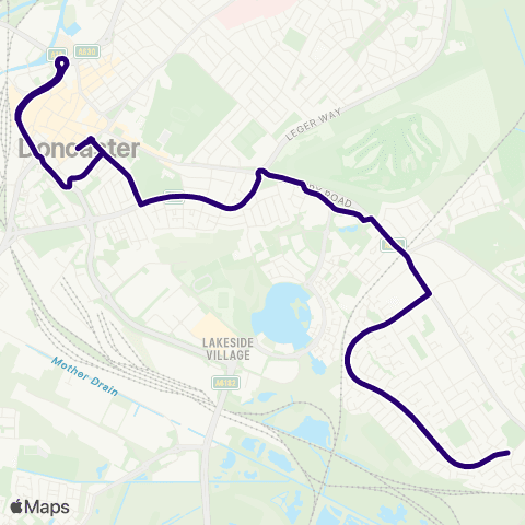 First South Yorkshire Stoops Ln / Bessacarr Ln - Doncaster Frenchgate Interchange / B4 map