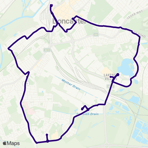 First South Yorkshire Doncaster Frenchgate Interchange / B10 - Doncaster Frenchgate Interchange / B2 map