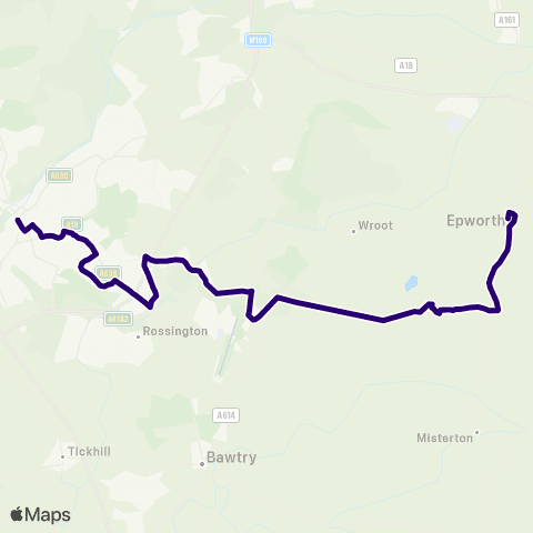 First South Yorkshire Wroot Rd / Elm Dr - Doncaster Frenchgate Interchange / B1 map