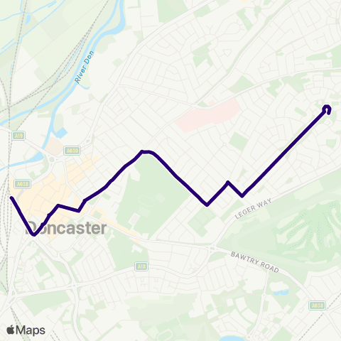 First South Yorkshire Shaftesbury Av / Lothian Rd - Doncaster Frenchgate Interchange / B2 map