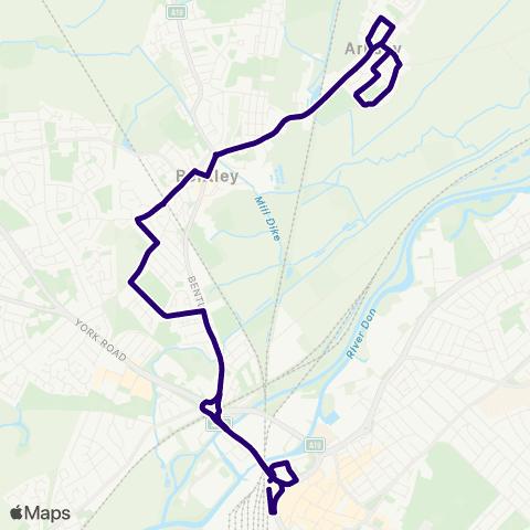 First South Yorkshire Doncaster Frenchgate Interchange / A9 - Doncaster Frenchgate Interchange / A12 map