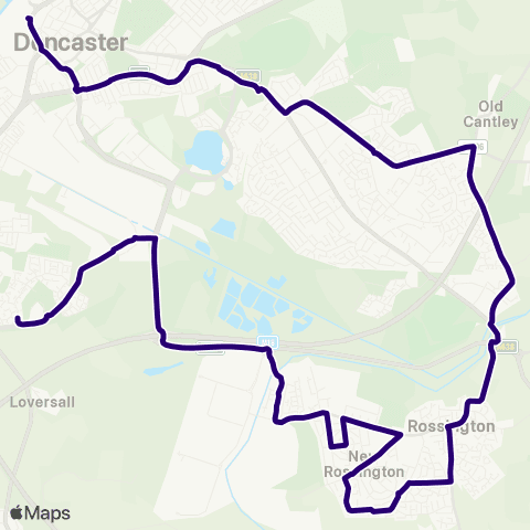 First South Yorkshire Plantation Rd / Woodfield Way - Doncaster Frenchgate Interchange / B4 map