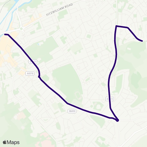 First South Yorkshire Ridgeway / Laudsdale Rd - Rotherham Interchange / C4 map
