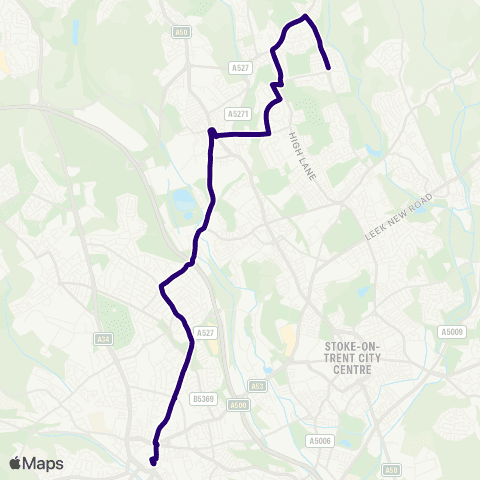 First Potteries Bus Station - Barncroft Road map