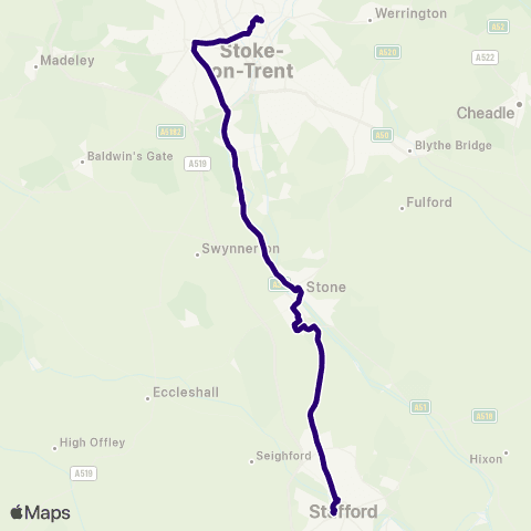 First Potteries Railway Station - Bus Station map