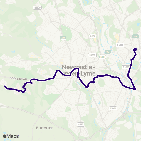 First Potteries Sneyd Arms Ph - Bus Station map