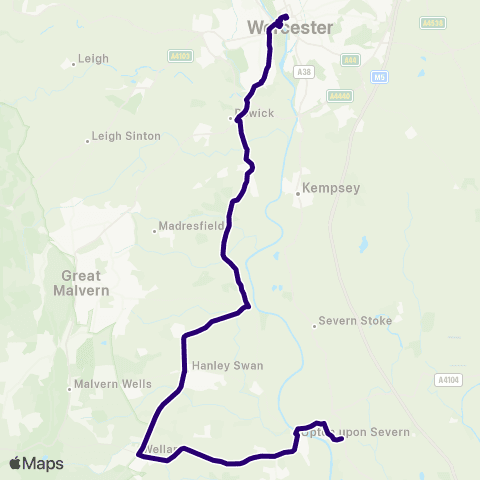 First Worcestershire Blue Bell Inn Shelter - Worcester Bus Sta map