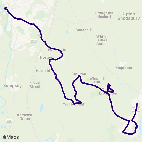 First Worcestershire Pershore High School - Worcester Bus Sta map