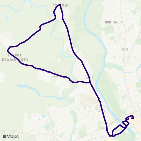 First Worcestershire Worcester Bus Sta - Worcester Bus Sta map