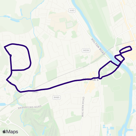 First Worcestershire Worcester Bus Sta - Worcester Bus Sta map