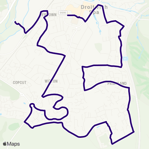 First Worcestershire Witton Middle School - Ombersley St E map