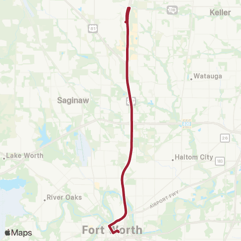 Trinity Metro North Park & Ride Express map