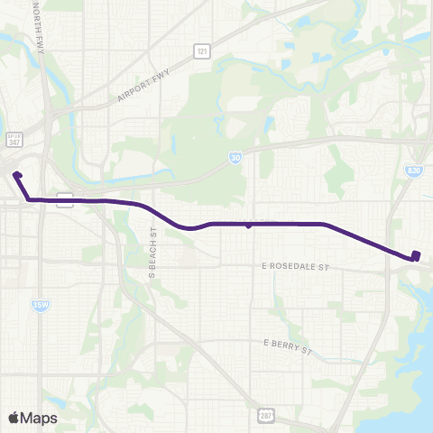 Trinity Metro Spur / East Lancaster map