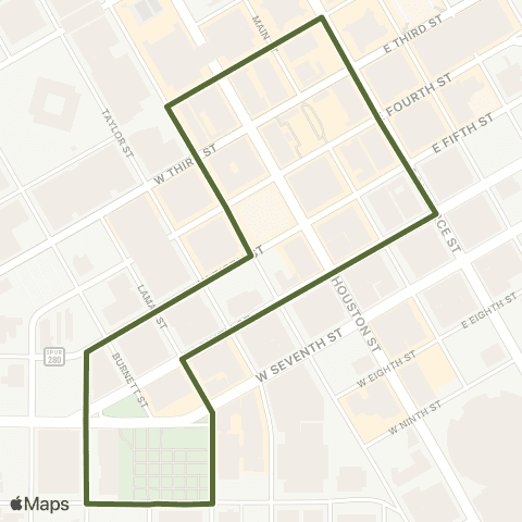 Trinity Metro Burnett Plaza Lunch Line map