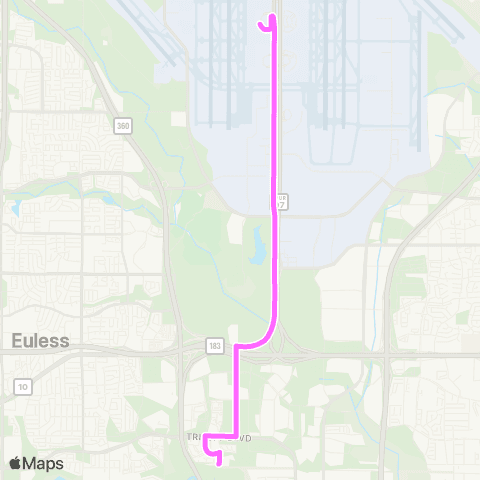 Trinity Metro TRE Link map