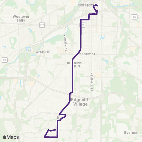 Trinity Metro 8th Ave / Mccart map