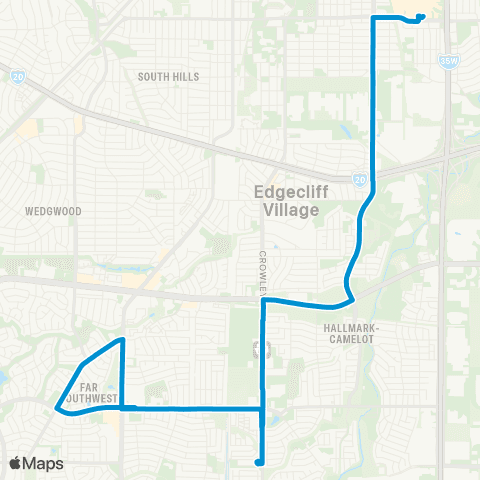 Trinity Metro Hemphill / Sycamore School Road map