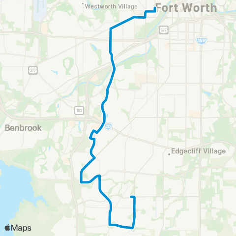 Trinity Metro Hulen map