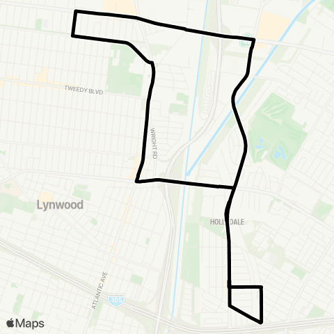 GATE (Get Around Town Express) Eastside Route map