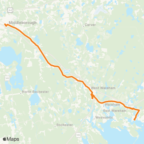 GATRA Cranberry Plaza To West Wareham map