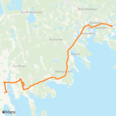 GATRA Wareham-New Bedford Connection map